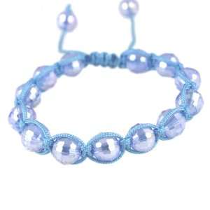   Blue Iridescent Shamballa Style Bracelet Stackable Bracelets Jewelry