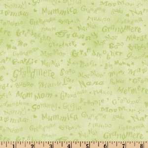  44 Wide Grandmas House Pastel Script Mint Fabric By The 