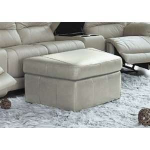  Promenade Collection   Taupe Leather Storage Ottoman 