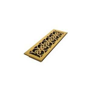   DECOR GRATES SPH414 4x14 Scroll Steel Plated Brass
