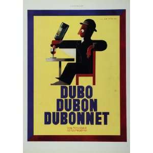  1937 RARE Original Color Dubonnet Ad A. M. CASSANDRE 