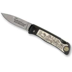  Smith & Wesson Horse Scrimshaw Folding Knife Sports 