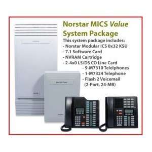   Phone System w/9 Black M7310 Phones 1 M7324 by Nortel 7.1 Software