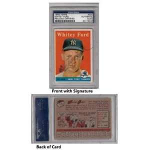  Whitey Ford Signed 1958 #320 Topps Trading Card PSA DNA 