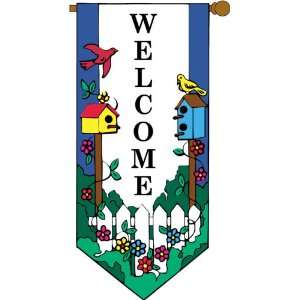  28 X 48 Welcome Birdhouse Outdoor Flag Patio, Lawn 