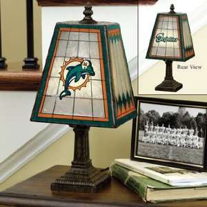 MIAMI DOLPHINS Team Logo Hand Painted ART GLASS TABLE LAMP 