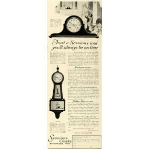  1925 Ad Sessions Home Decorating Clocks Connecticut Antique 