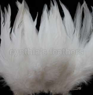 100+ Ivory/cream 6 7 saddle COQUE rooster hackle Feathers for craft 