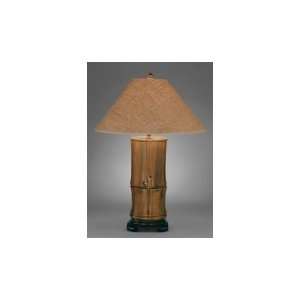   2158 Table Lamp In Green Crackle Porcelain with Wood