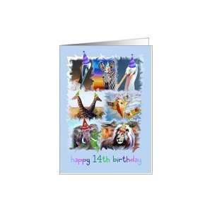 Happy 14th Birthday Zoo Animals Card Toys & Games