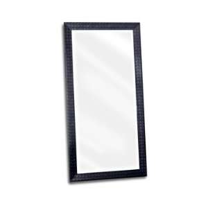  Blvd Collection Black Leather Accent Floor Mirror