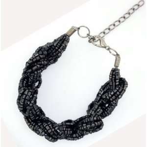  Navy Blue Braided Beads and Sequins Bracelet Jewelry