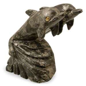  Soapstone sculptures, Two Dolphins