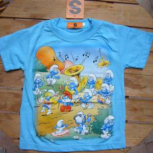 New The Smurfs Blue Cotta T SHIRT #997 Size 3 Very Cute LOVELY GIFT 