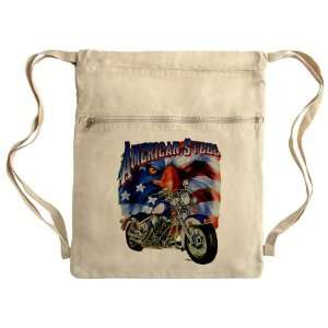   Khaki American Steel Eagle US Flag and Motorcycle 