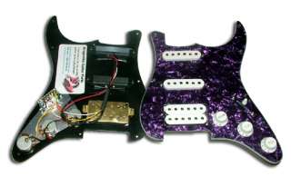 Loaded Fat Strat Pickguard,Purple with/White fit Fender  
