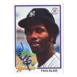 Paul Blair Autographed/Signed 1978 Topps Card  Sports 