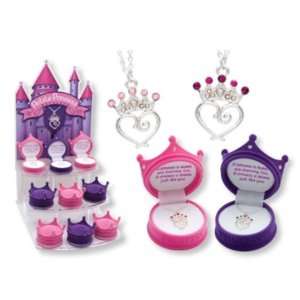  Petite Princess Crystal Necklace in Castle Box Case Pack 3 