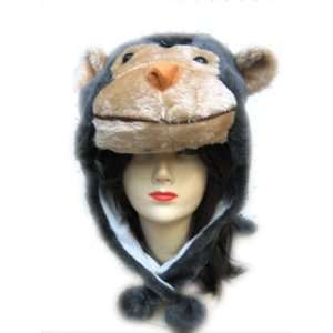  Plush Monkey Animal Hat   Monkey Hat with Ear Flaps and 