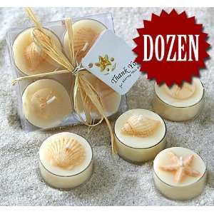   Seashell Tea Light Candles   Valentines Gifts & Wedding Favors Home