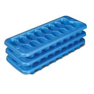 Sterilite Set Of 3 Stacking Nesting Ice Cube Tray, Blue Sky, 24 Pack 