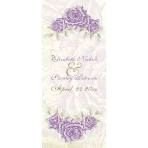   purple roses wedding ceremony program card Custom Invitation (10 pack