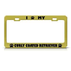 Curly Coated Retriever Dog Metal License Plate Frame Tag 