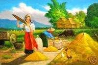 Harvest 24x36 by Cristobal Art Philippines Oil Painting  