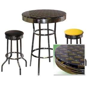  Pittsburgh Steelers 3 Piece Chrome Glass Bar Table Set 2 