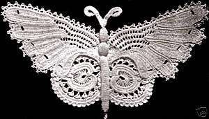 Vintage Irish Crochet Butterfly Motif applique Pattern  
