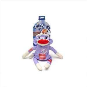   98 Girl Crinkle Critter Sock Monkey Dog Toy Size Small