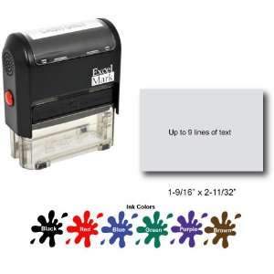 Self Inking Rubber Stamp with up to 9 Lines of Custom Text 