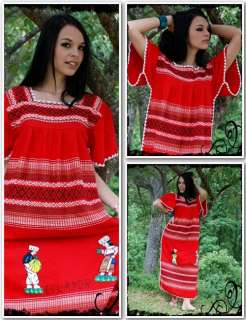 Vintage Ethnic Little People Wool Bell Slv Dress  