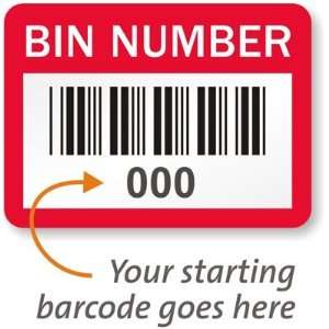  BIN NUMBER, with barcode numbering Vinyl (with heavy 