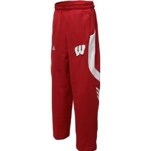   Badgers Youth adidas Red Scorch Warm Up Pants