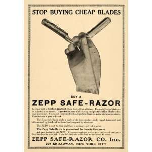  1913 Ad Zepp Safe Razor Co. Shaving Blades Products 