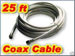 25 ft RG 6 White COAXIAL CABLE RG6 Coax Satellite TV  