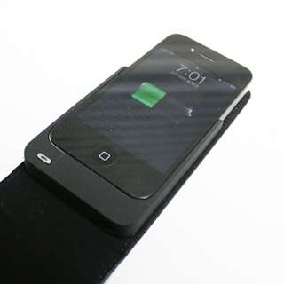 New 2200mAh charger Battery Leather Case for iPhone 4  