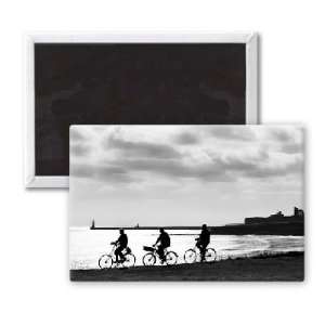  Cyclists   3x2 inch Fridge Magnet   large magnetic button 