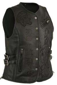   DO OR DIE EXTREME LENGTH SNAP FRONT LEATHER VEST, EHLCW2 CSL  