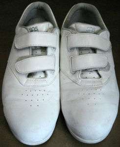 SAS Tripad Comfort White Leather Velcro Shoes Size10 M  