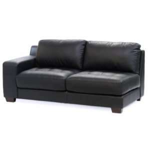  One Armed Bonded Leather Tufted Seat Sofa 
