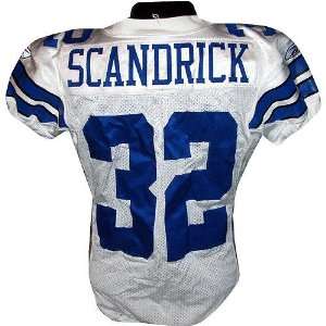 Orlando Scandrick #32 2008 Cowboys Game Used White Jersey  (Size 44 