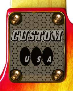 Neck Plate Gold 4 Fender Strat Tele Guitar Custom USA   
