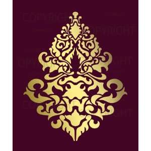  Large Wall Damask Faux Mural Design #1019 Stencil Size 12 