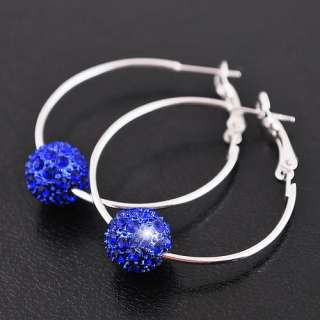9Pair Crystal Spacer Loose Beads Circle Hoop Earrings 10mm W32540 free 