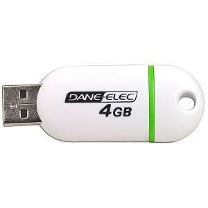  Dane Elec zMate 4GB USB 2.0 Flash Drive (White/Green 