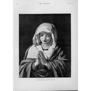  The Madonna In Prayer By Sassoferrato Old Prints