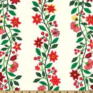  Baltimore Garland Stripe Ivory Fabric By The Yard Arts, Crafts