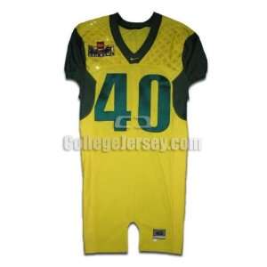  Yellow No. 40 Team Issued Oregon Nike Football Jersey 